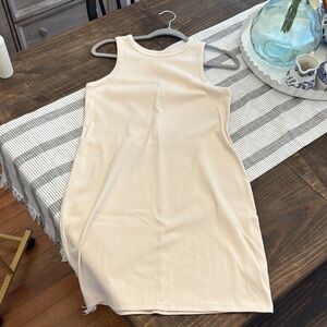A New Day Ribbed Beige Dress